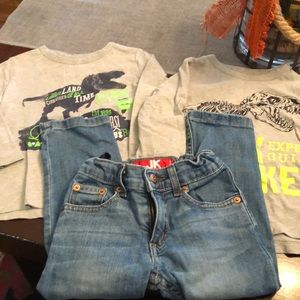 Dino shirts and jeans in 3T